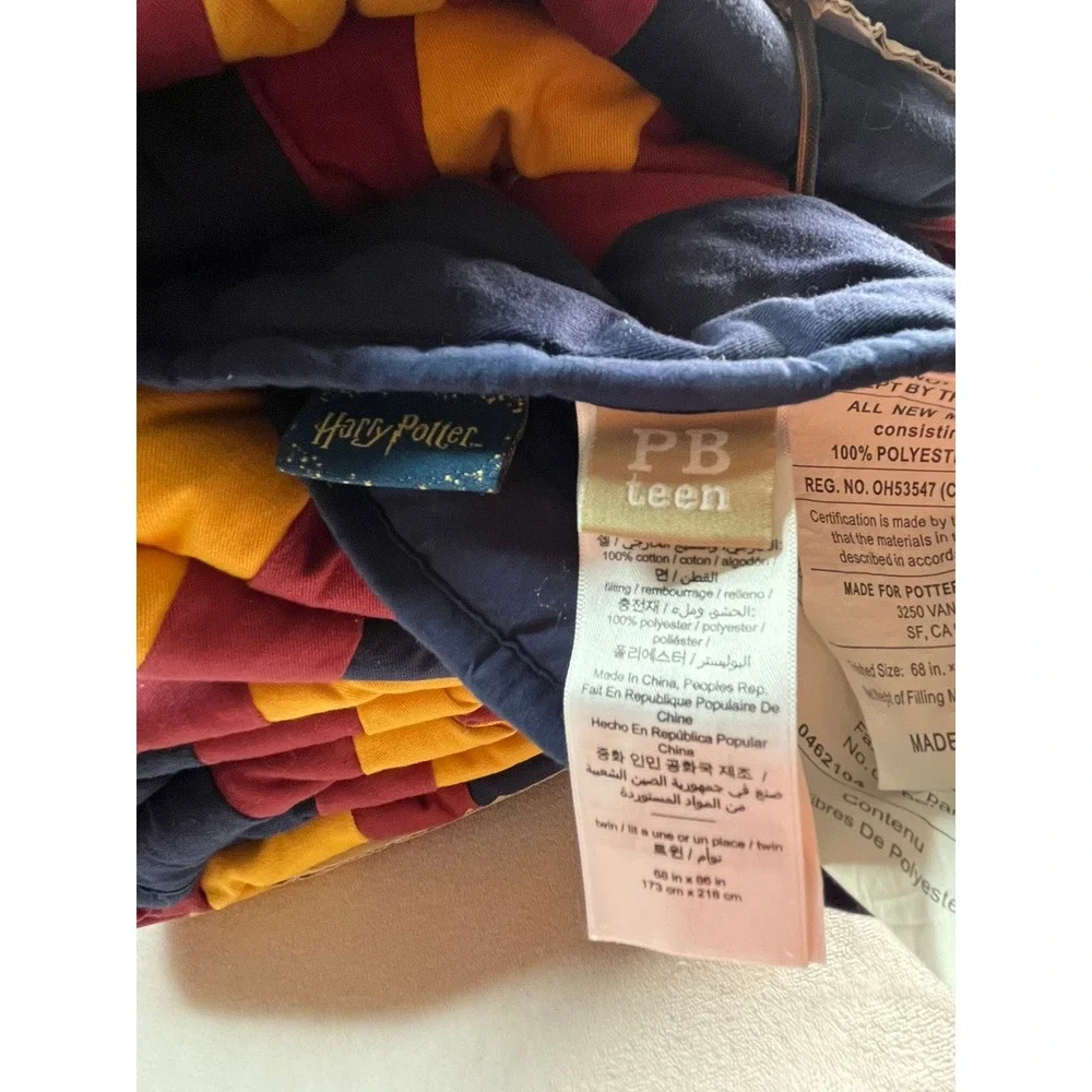NEW Pottery Barn‎ Teen Harry Potter Hogwarts Striped Twin Quilt Bedding